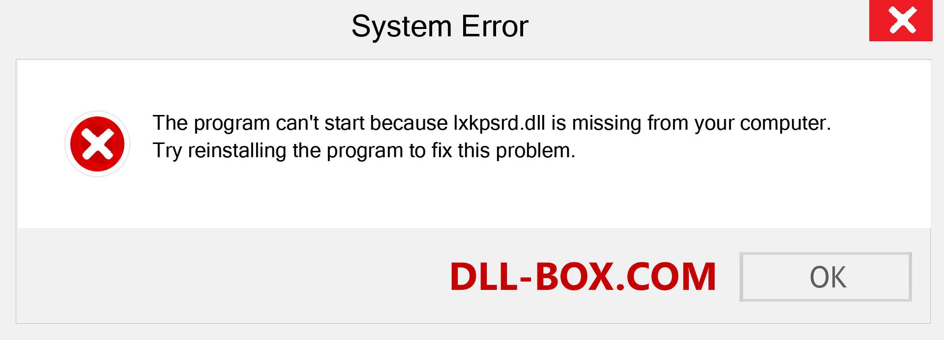  lxkpsrd.dll file is missing?. Download for Windows 7, 8, 10 - Fix  lxkpsrd dll Missing Error on Windows, photos, images